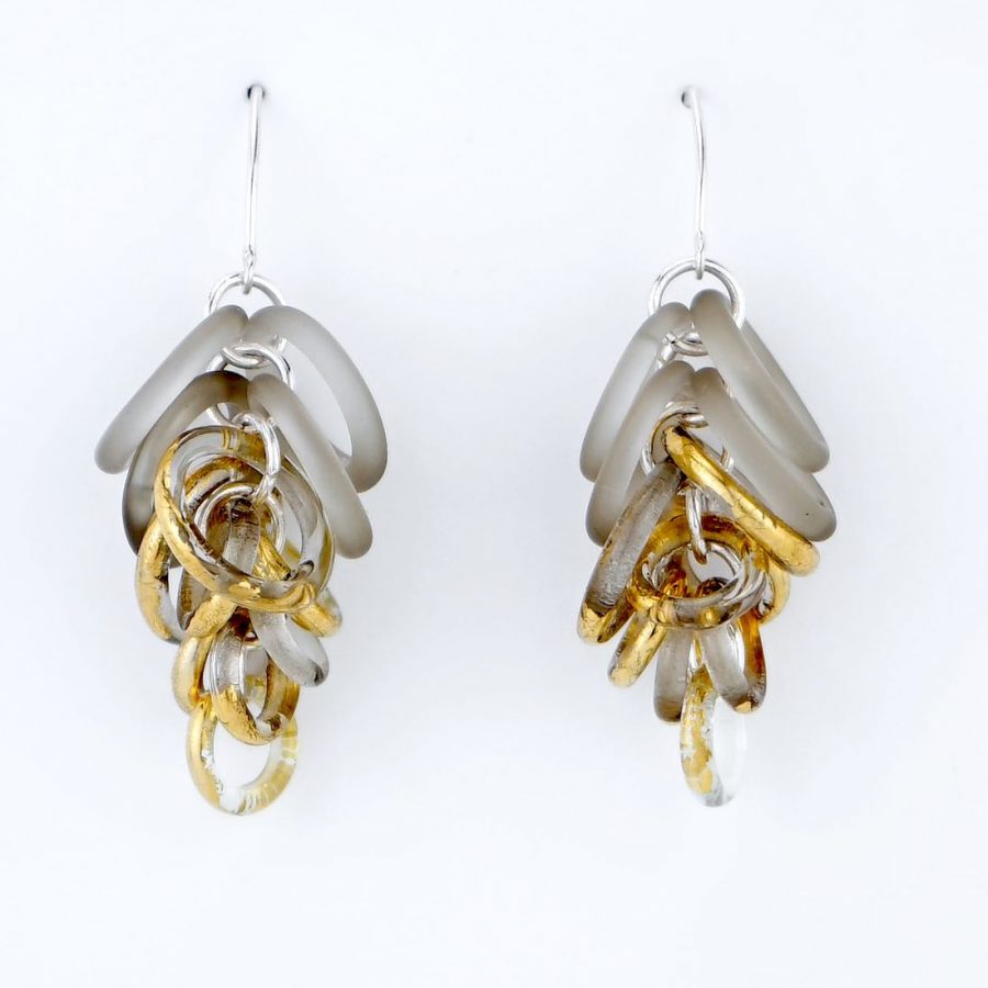 HOOPS EARRINGS |beige|gold|