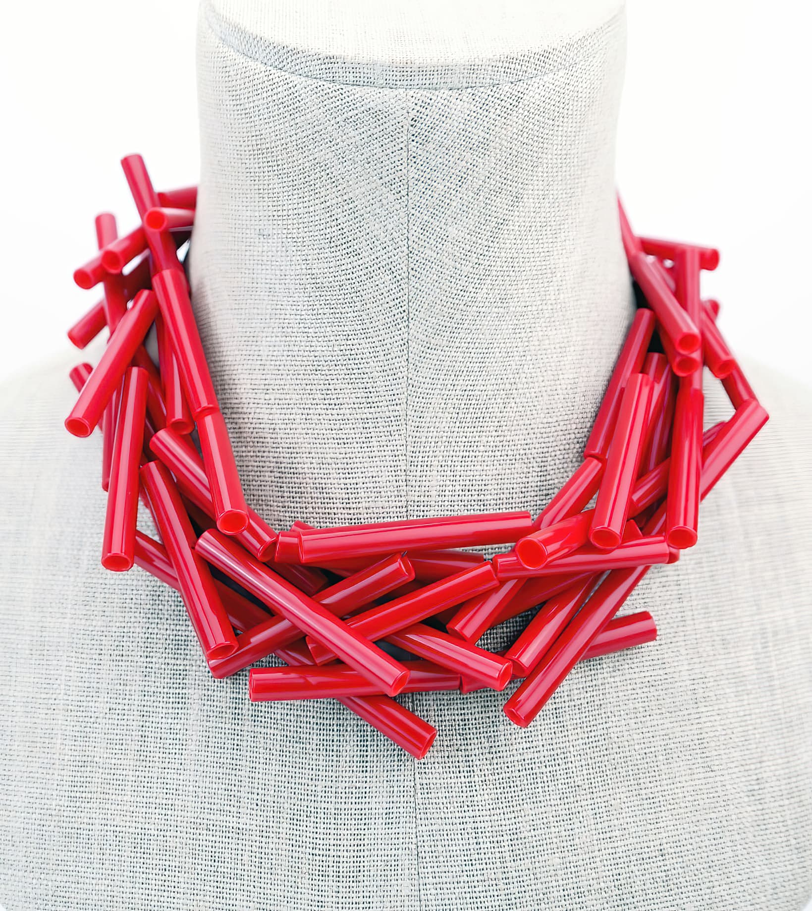 |red| TUBES NECKLACE - Image 5