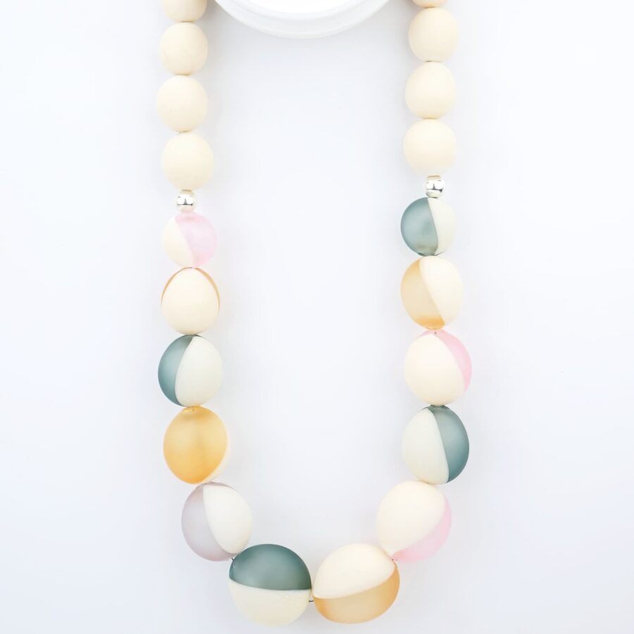 |pink|yellow|grey| OVAL LINE NECKLACE