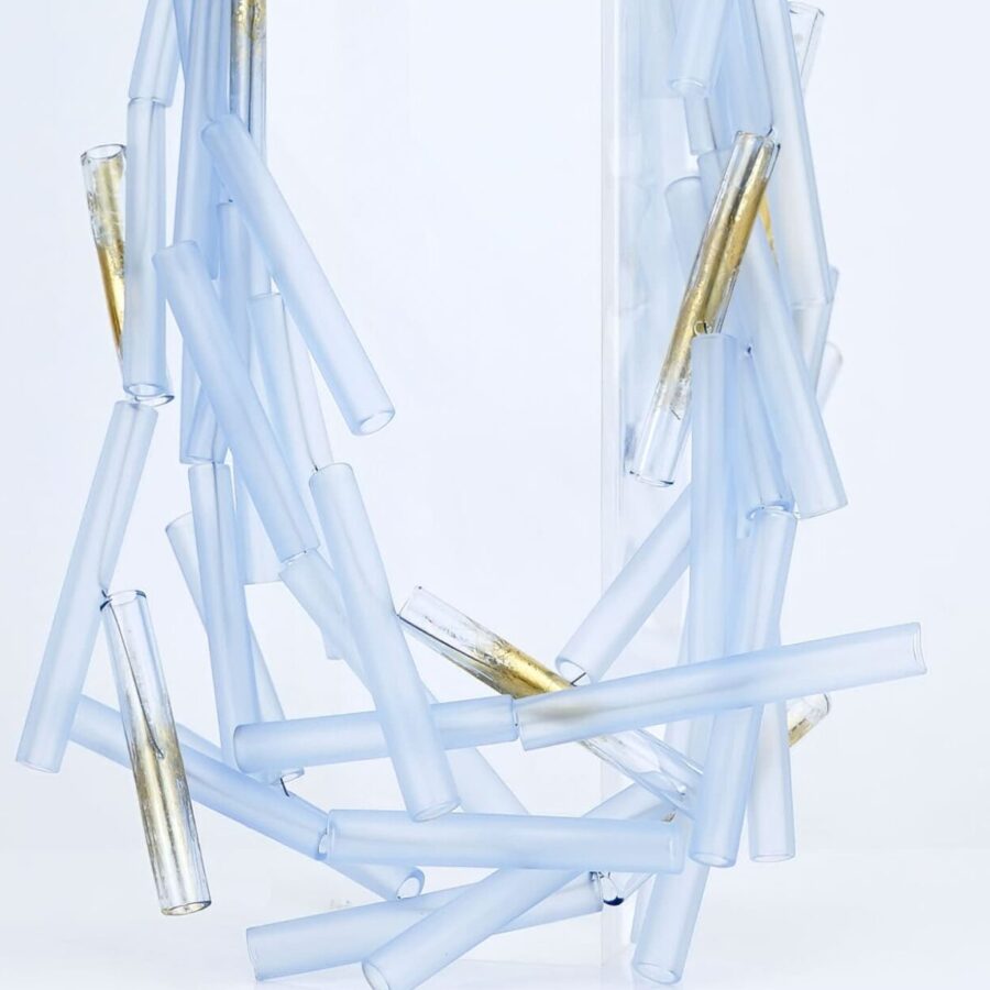 |blue|gold| TUBES NECKLACE