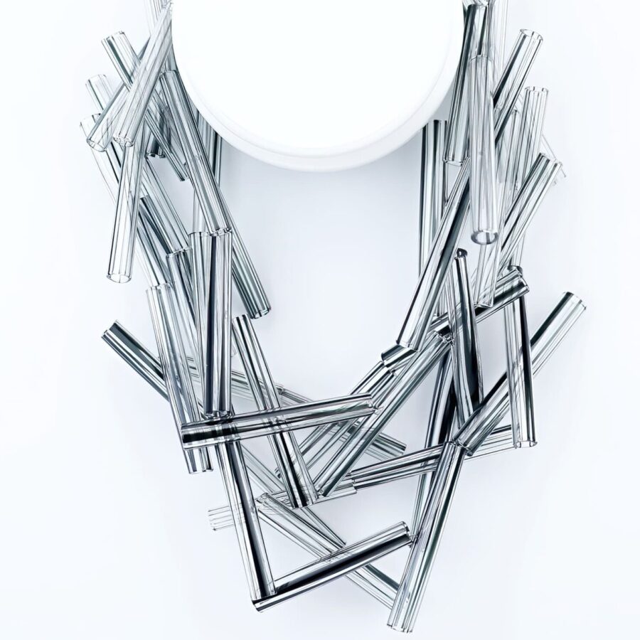 |black|clear| TUBES NECKLACE