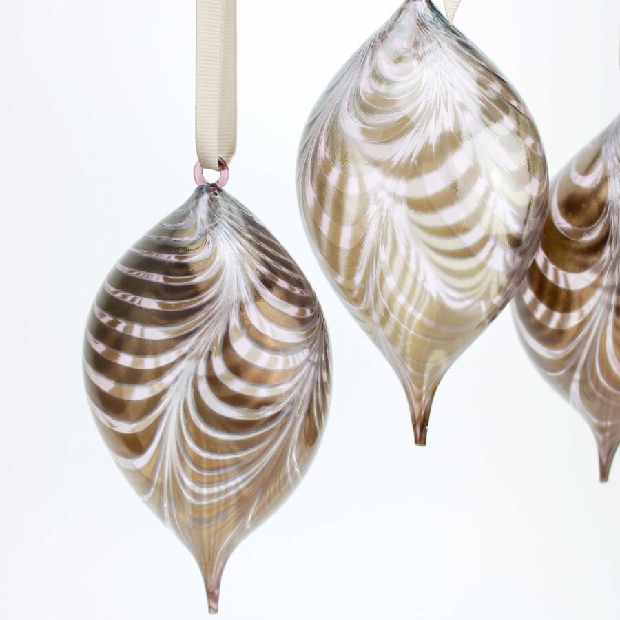 purple | silver spiral CHRISTMAS DECORATIONS