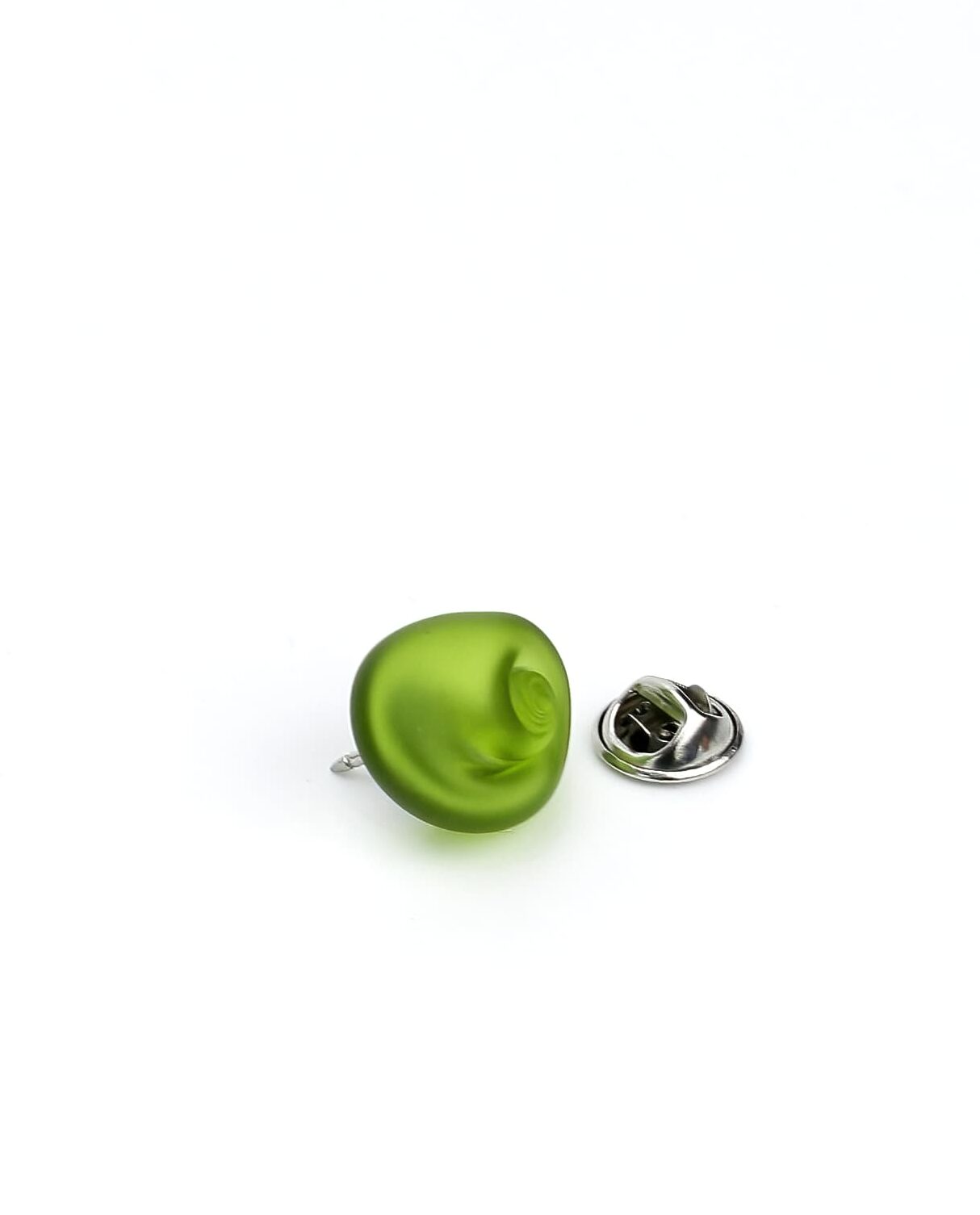 CURVED LINE LAPEL PIN |olive green| - Image 5