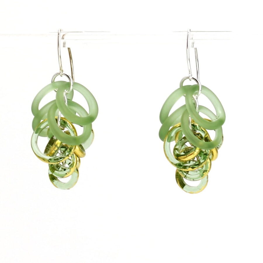 HOOPS EARRINGS |pale green|gold|