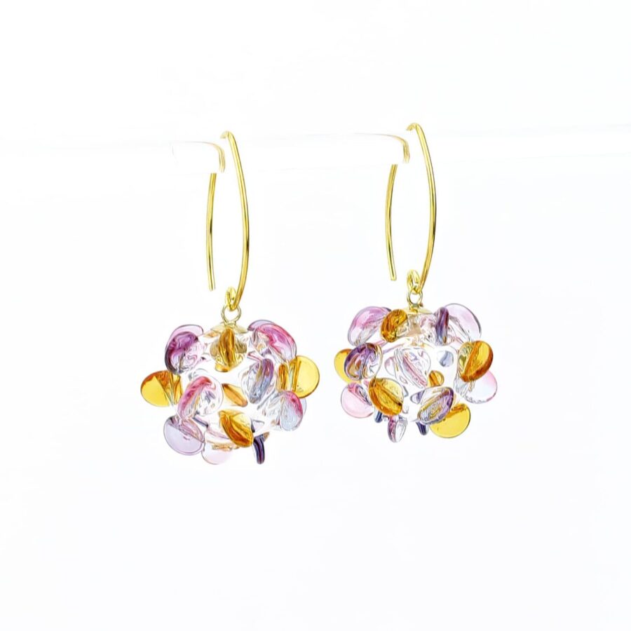 LILAC EARRINGS |purple|gold|