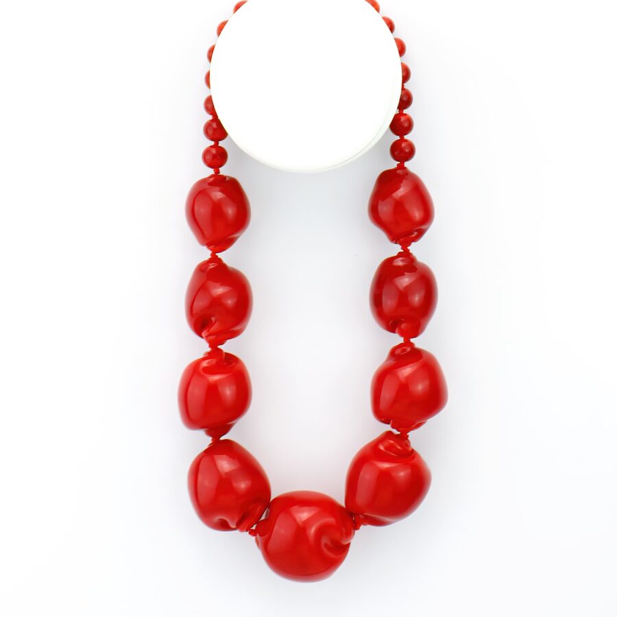|red XL| CURVED LINE NECKLACE