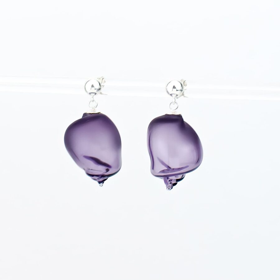 CURVED LINE EARRINGS |purple|