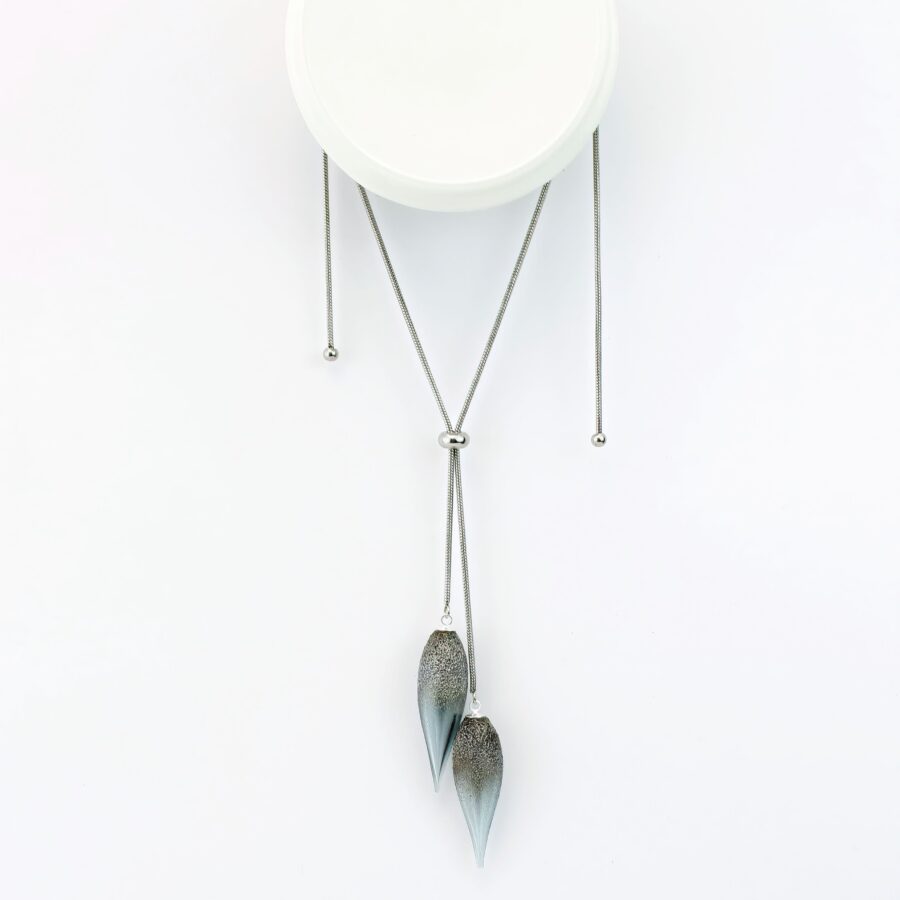 | grey | SILVER DUST GIRASOLE LARIAT NECKLACE