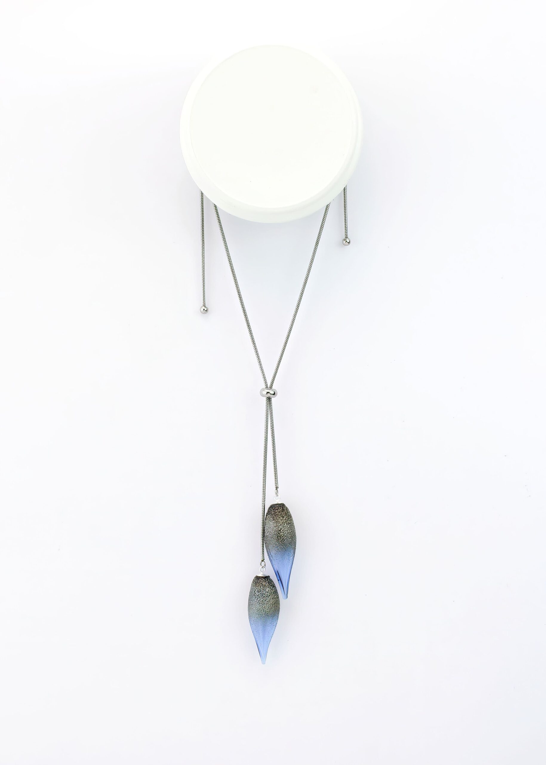 | blue | SILVER DUST GIRASOLE LARIAT NECKLACE