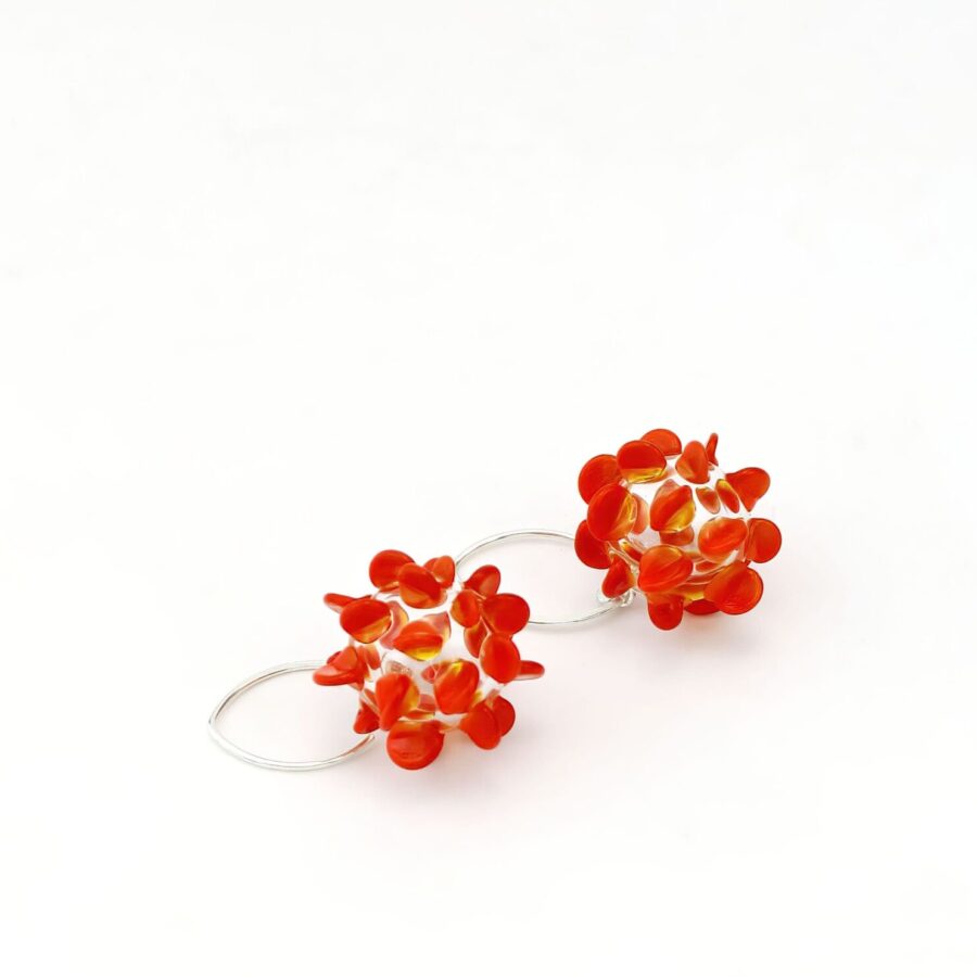 LILAC EARRINGS |orange red|