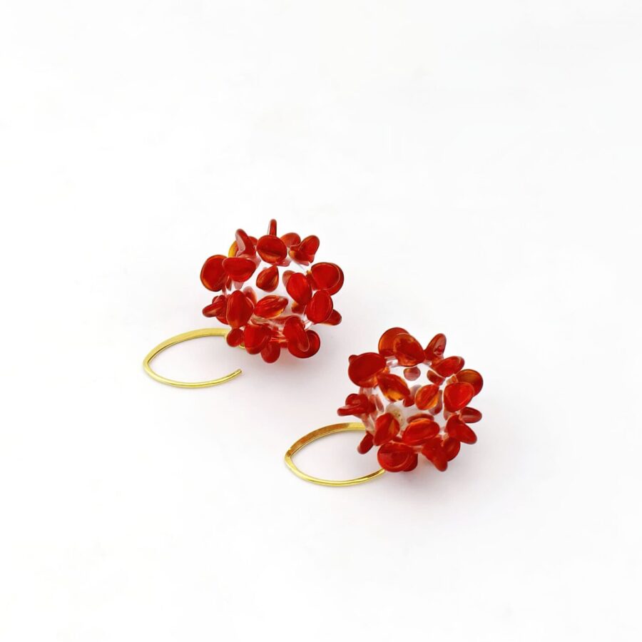 LILAC EARRINGS |red | gold|