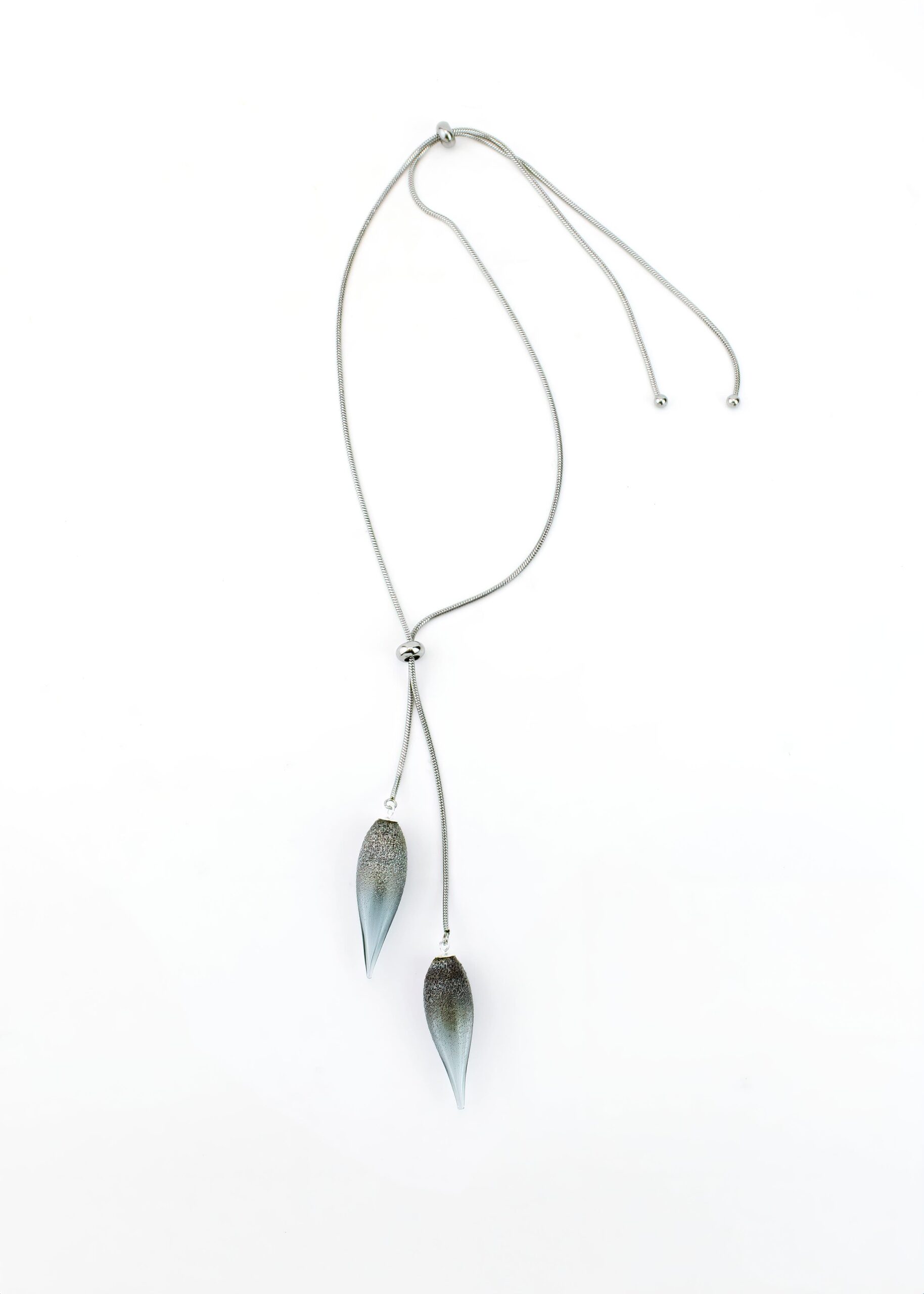 | grey | SILVER DUST GIRASOLE LARIAT NECKLACE - Image 3
