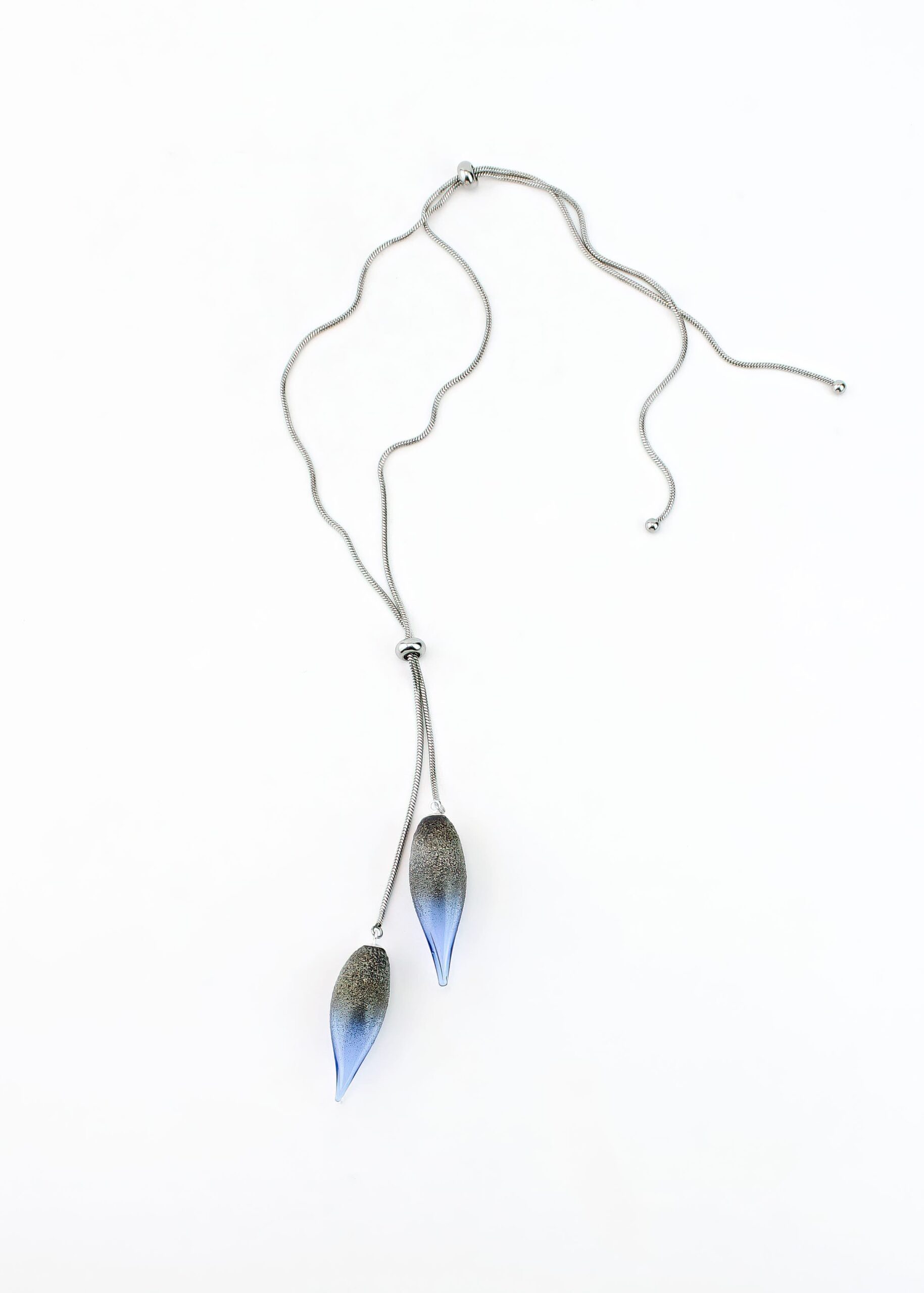 | blue | SILVER DUST GIRASOLE LARIAT NECKLACE - Image 2